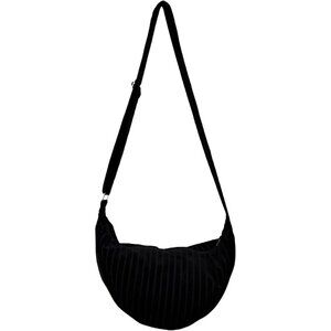 Cotton Crescent Crossbody Bag for Women Black Navy Blue Lightweight Durable